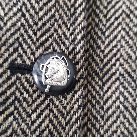 Lauren Ralph Lauren Houndstooth  wool tweed blazer jacket  Sz 8P - Picture 4 of 7